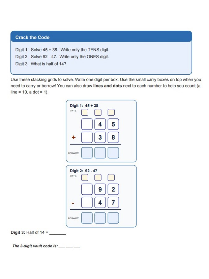 Practice templates that build automaticity with carry and borrow.